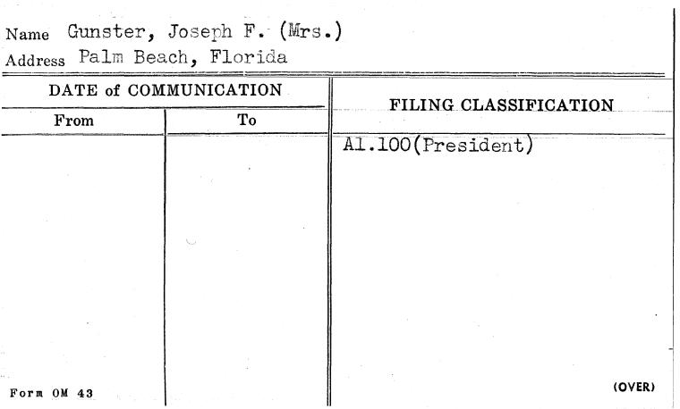 Gunster, Joseph F. (Mrs.)