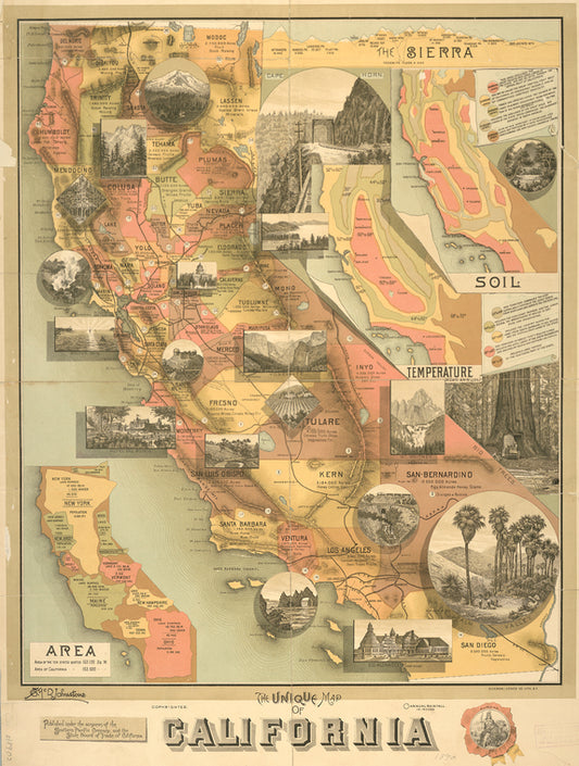The unique map of California
