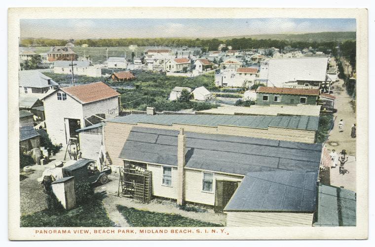 Panorama View, Beach Park, Midland Beach, Staten Island, N.Y.  [view of wooden cottages.]
