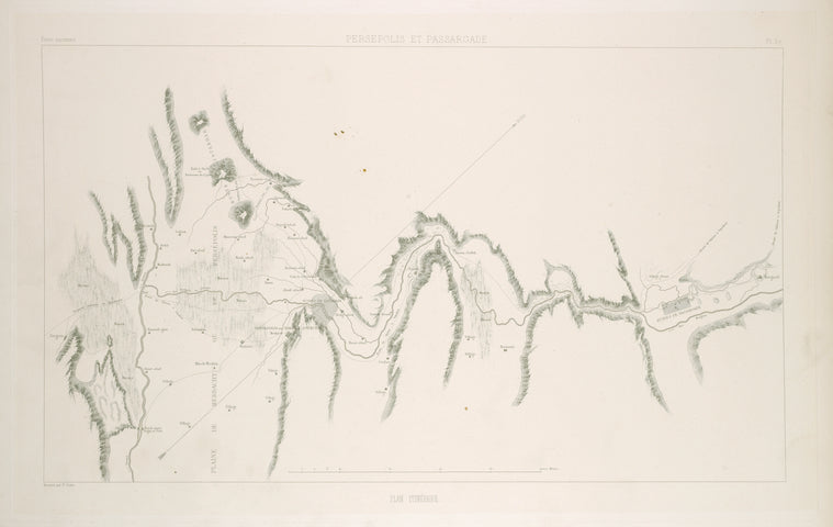 Persépolis et Passargede. Plan itinéraire.