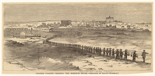 Chinese coolies crossing the Missouri River