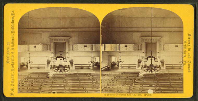 Interior Moravian Church, 1866. (Pulpit.) [Bethlehem, Pa.]