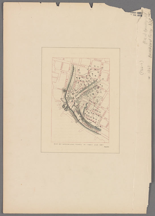 Map of Brooklyn Ferry, in 1766-7 and 1867