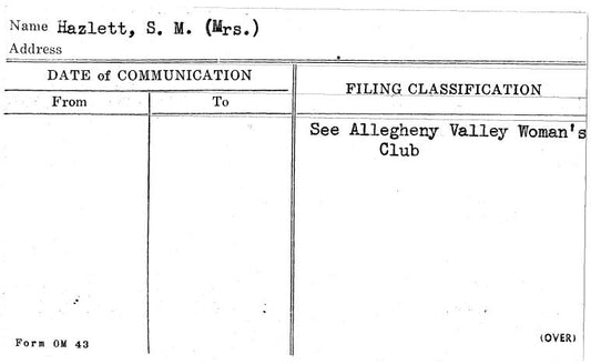 Hazlett, S.M. (Mrs.)