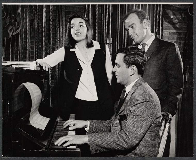 Liza Minnelli, John Kander and Fred Ebb in rehearsal for the stage production Flora, the Red Menace
