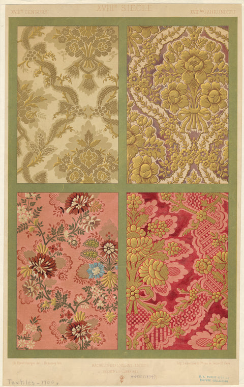Floral textile designs, 18th century