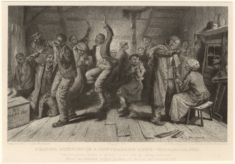 Prayer meeting in a contraband camp, Washington, 1862