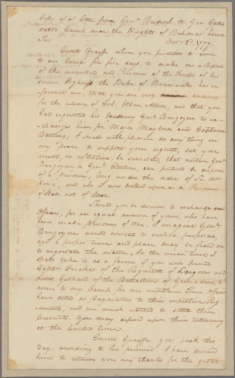 Letter to Gen. Gates