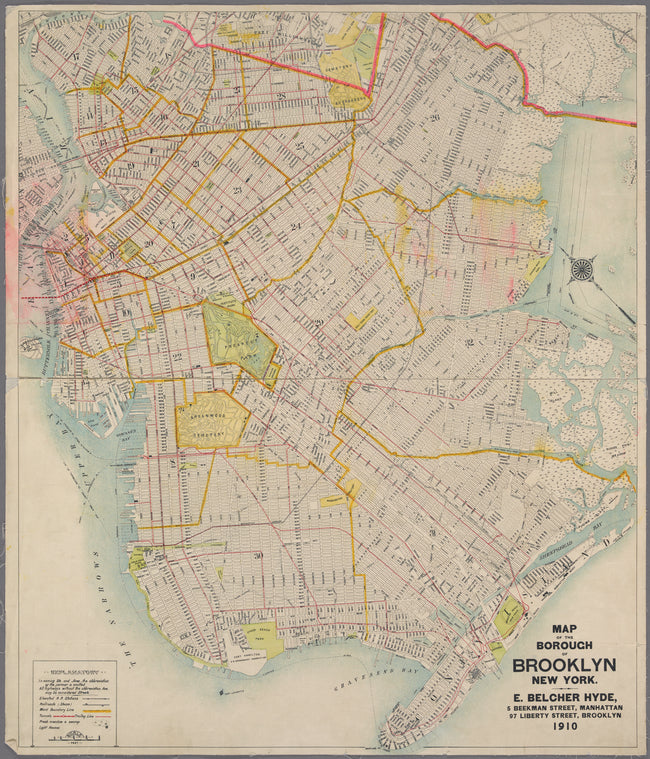 Map of the borough of Brooklyn, New York