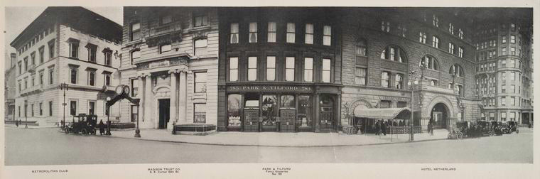 Metropolitan Club - Madison trust Co. - Park & Tilford, fancy groceries - Hotel Netherland