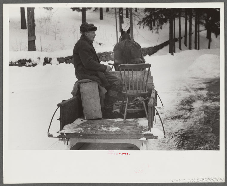 Mr. G.W. Clarke, who is seventy-one years old and has always lived in Vermont brings his butter to town on Saturday to sell to his customers in Woodstock, Vermont