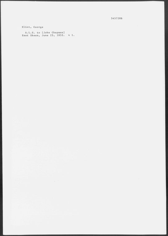 [Chapman], [John]. ALS to