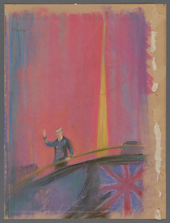 Pastel of the Prince of Wales at the Hippodrome in 1919