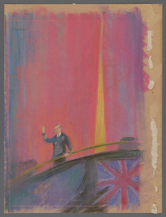 Pastel of the Prince of Wales at the Hippodrome in 1919