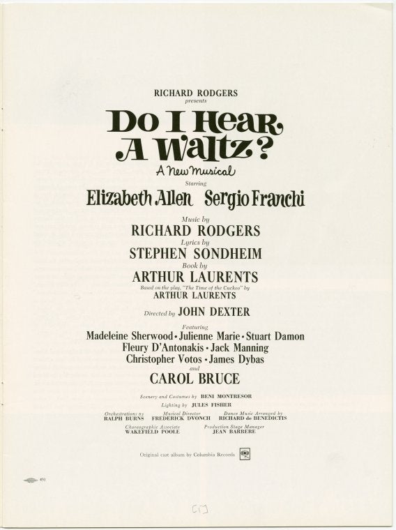 Souvenir program for Do I Hear a Waltz?