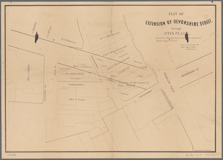 Plan of extension of Devonshire Street: through Otis Place