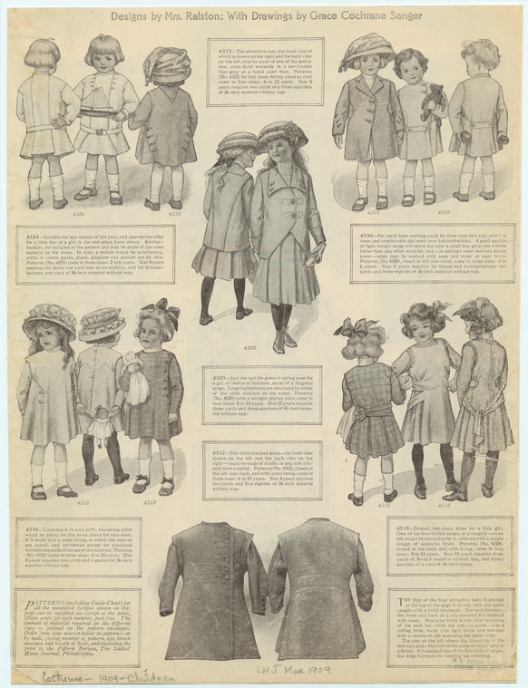 Children in dresses, hats, and coats, 1901s