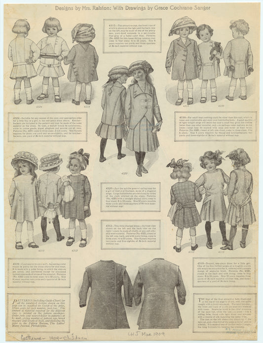 Children in dresses, hats, and coats, 1901s