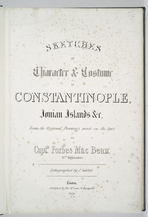 Sketches of character and costume in Constantinople, Ionian Islands &c.