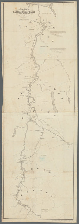 Map of the Genesee Valley Canal: from the city of Rochester to the Rock-ville Reservoir in the County of Allegany
