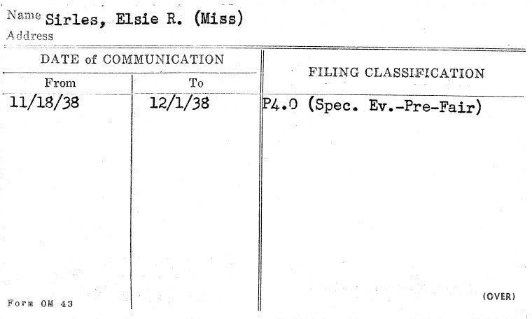 Sirles, Elsie R. (Miss)