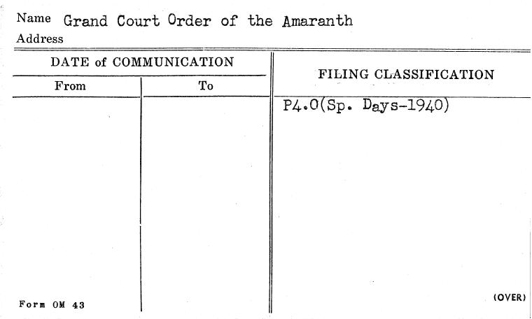 Grand Court Order of the Amaranth