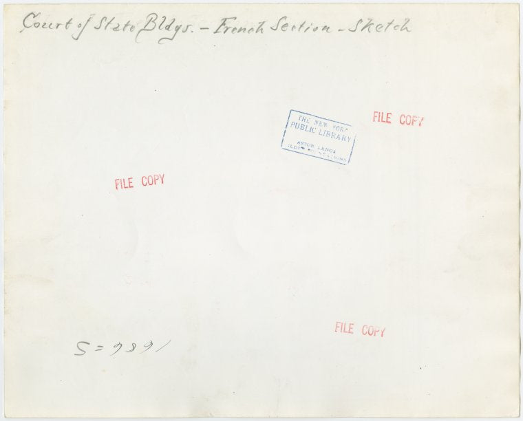 Court of States Building - Sketches - Plan of French Group