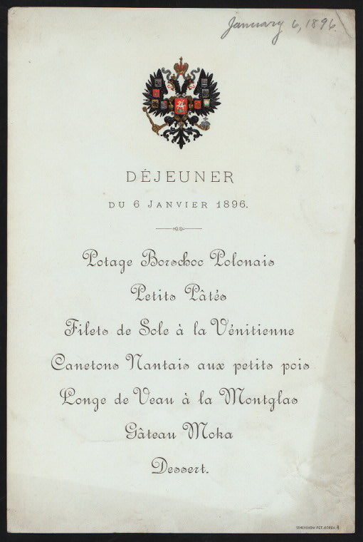 LUNCHEON [held by] (EMPEROR NICHOLAS II [at]  (FOR;)