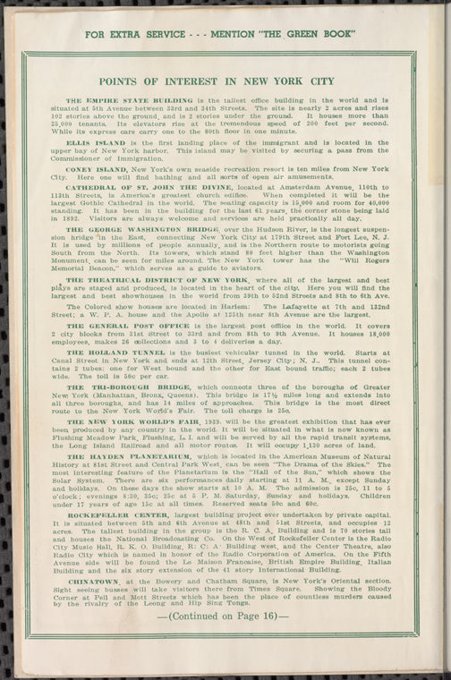 The Negro Motorist Green Book: 1937