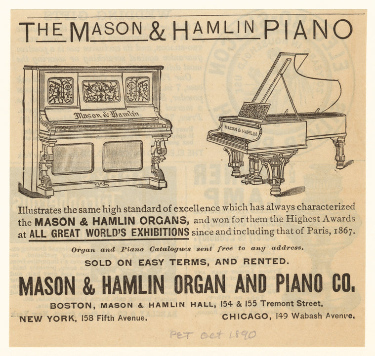 The Mason & Hamlin piano.