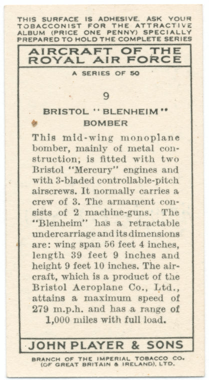 Bristol 'Blenheim' bomber.
