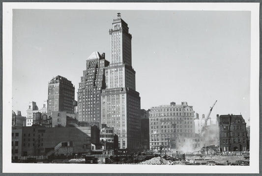 Borough Hall section of Brooklyn, N.Y.: Old houses being demolished