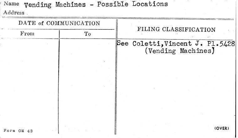 Vending Machines - Possible Locations