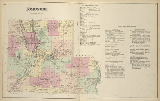 Norwich [Township]; Town of Norwich Business Notices.; Norwich Village Business Directory.