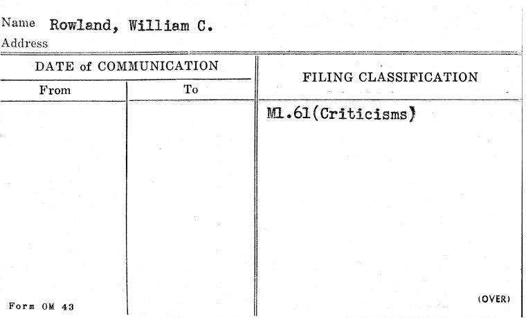 Rowland, William C.