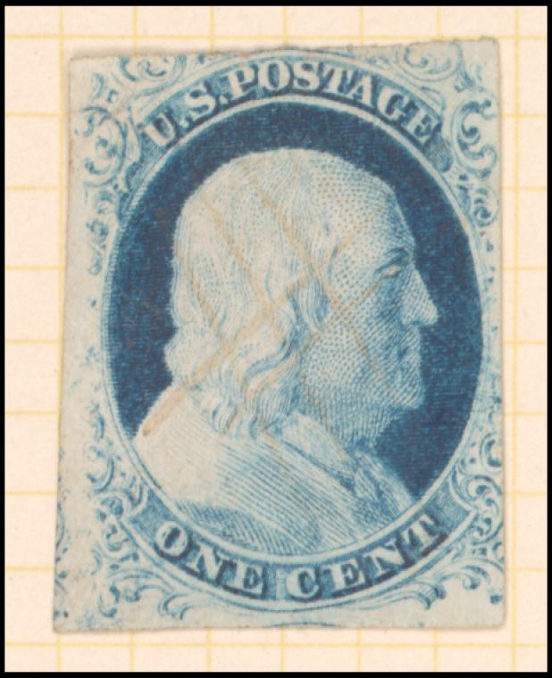 1c blue Franklin single
