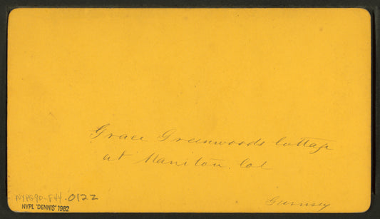 Grace Greenwood's cottage at Manitou, Col.