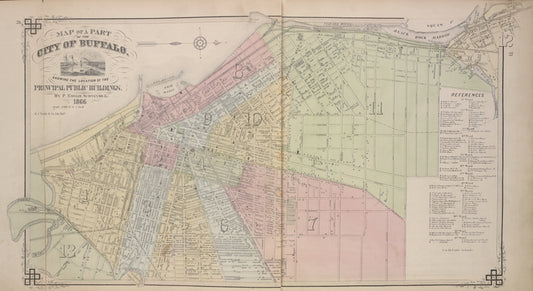 Map of a Part of the City of Buffalo. Showing the Location of the Principal Public Buildings.
