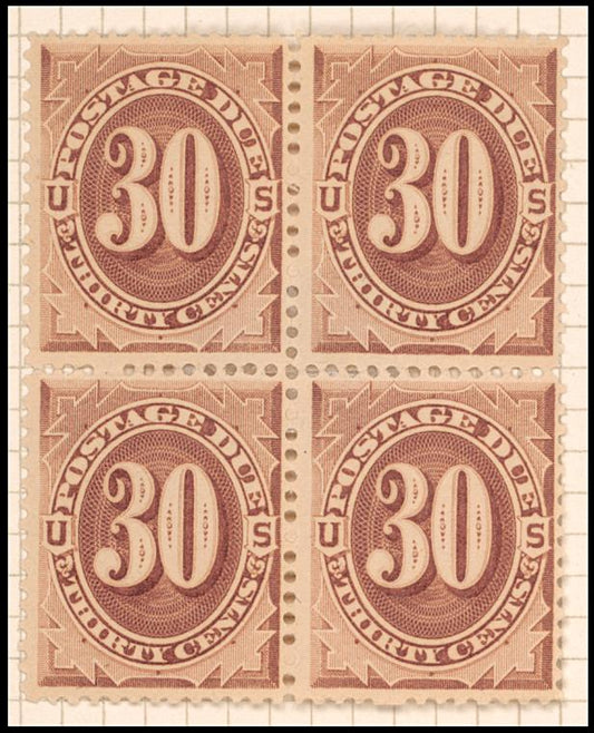 30c brown Postage Due block of four