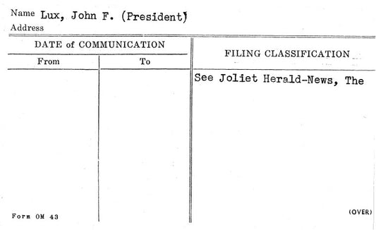 Lux, John F. (President)