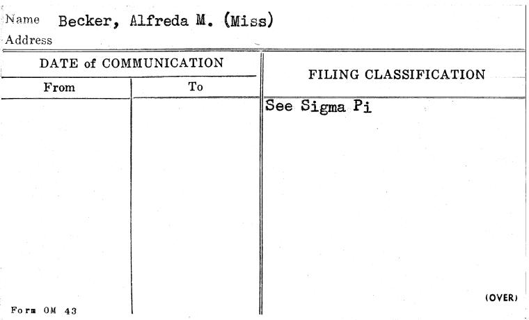 Becker, Alfreda M. (Miss)