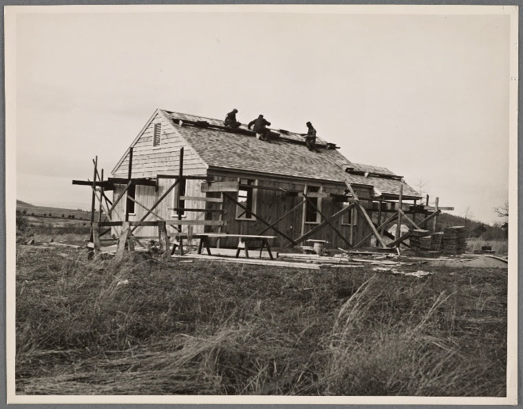 Construction in progress on a new house.