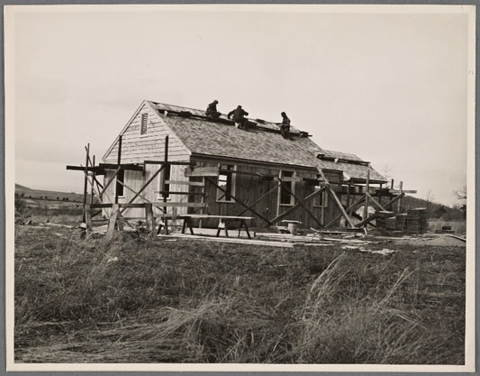 Construction in progress on a new house.
