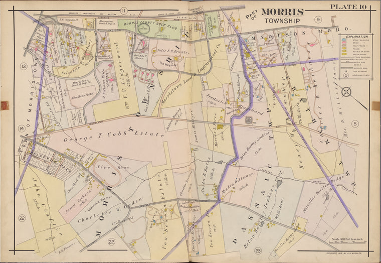 Morris County, Double Page Plate No. 10 [Map bounded by Madison Ave., Loantaka Rd., Vine St., Turnpike Rd.]