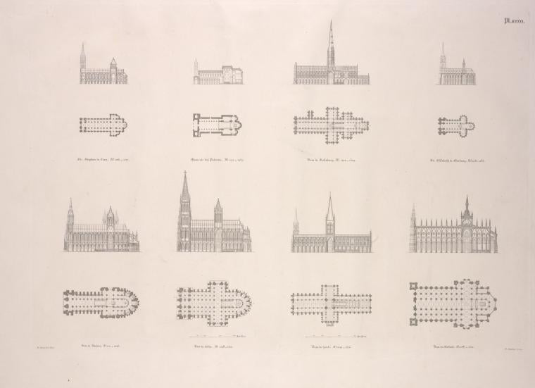 Plans and elevations of other cathedrals