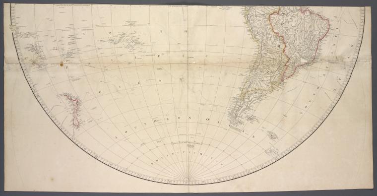 Map of the world on a globular projection
