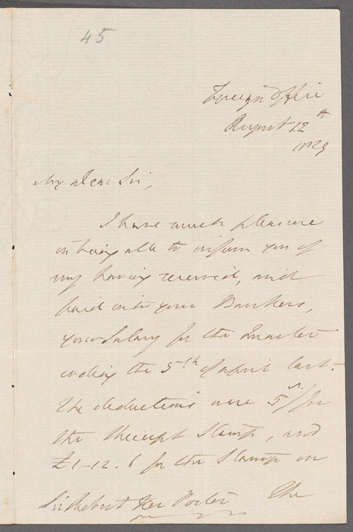 Henry Rolleston to Robert Ker Porter, autograph letter signed