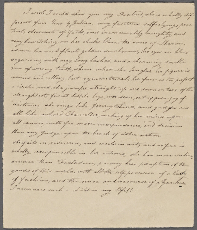 Dike, Mrs, letter (incomplete) to. [n.d.] Copy in hand of the recipient.