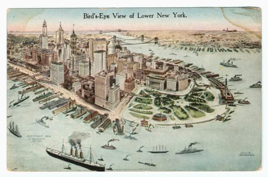 Bird's eye view of lower New York