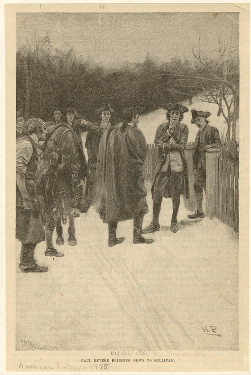 Paul Revere bringing news to Sullivan